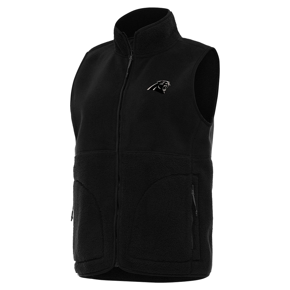 Women's Antigua Carolina Panthers Nostalgic Full-Zip Vest