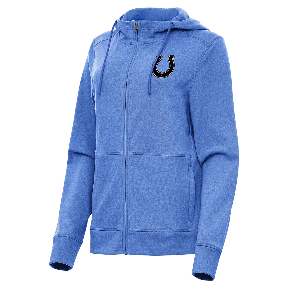 Women's Antigua Heather Royal Indianapolis Colts Seeker Full-Zip Hoodie Jacket