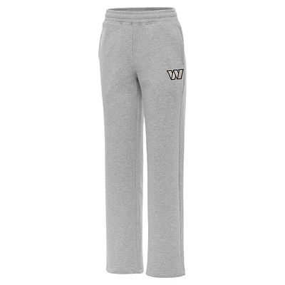 Women's Antigua Heather Gray Washington Commanders Brushed Carbon Victory Sweatpants