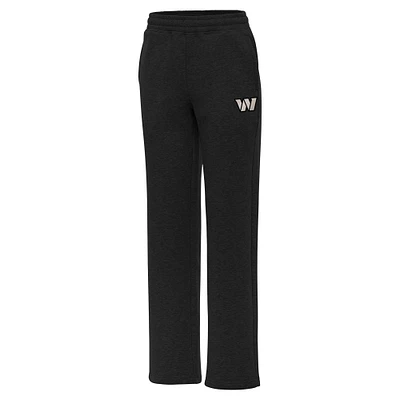 Women's Antigua Black Washington Commanders Brushed Carbon Victory Sweatpants