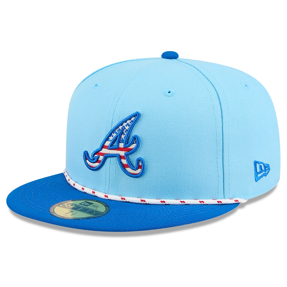 Men's New Era Light Blue/Blue Atlanta Braves 2025 Fourth of July 59FIFTY Fitted Hat