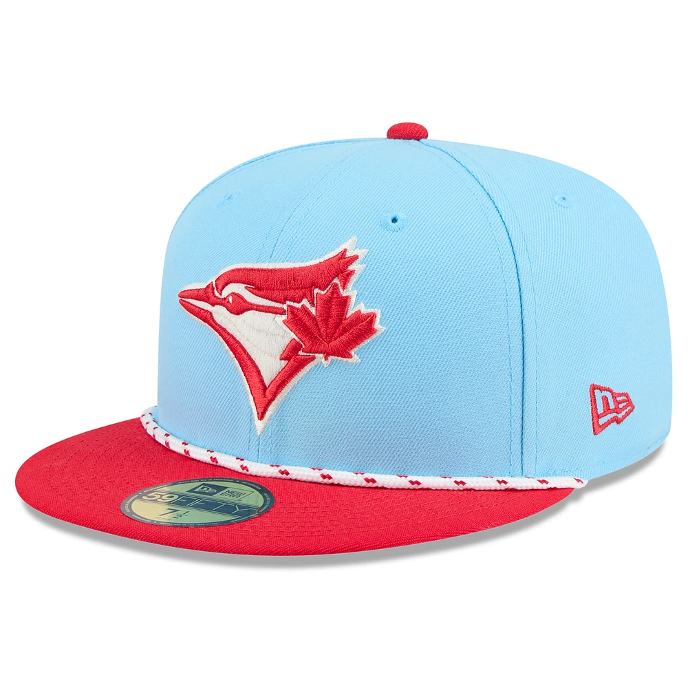 Men's New Era Light Blue/Red Toronto Blue Jays 2025 Canada Day 59FIFTY Fitted Hat