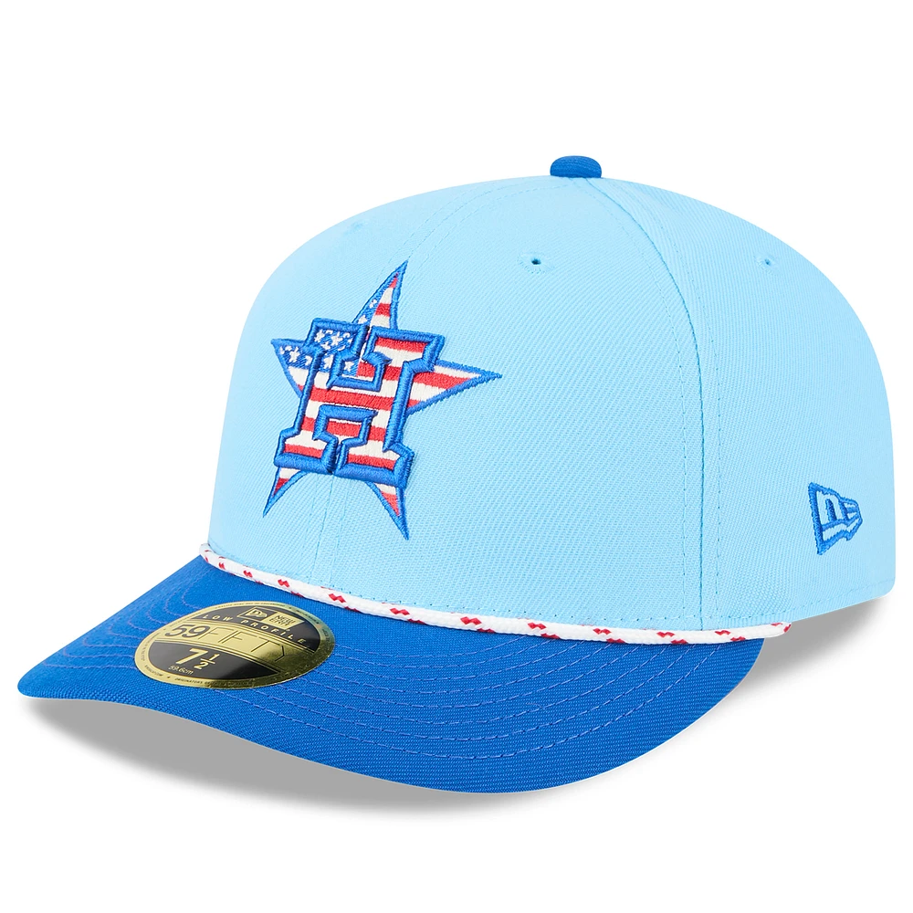 Men's New Era Light Blue/Blue Houston Astros 2025 Fourth of July Low Profile 59FIFTY Fitted Hat