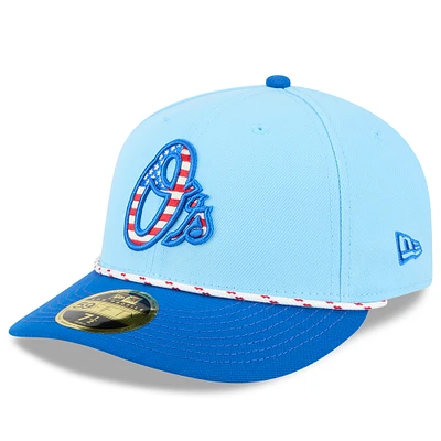 Men's New Era Light Blue/Blue Baltimore Orioles 2025 Fourth of July Low Profile 59FIFTY Fitted Hat