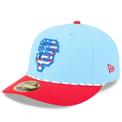 Men's New Era Light Blue/Red San Francisco Giants 2025 Fourth of July Low Profile 59FIFTY Fitted Hat