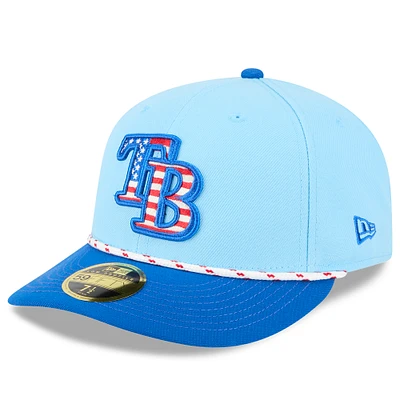 Men's New Era Light Blue/Blue Tampa Bay Rays 2025 Fourth of July Low Profile 59FIFTY Fitted Hat