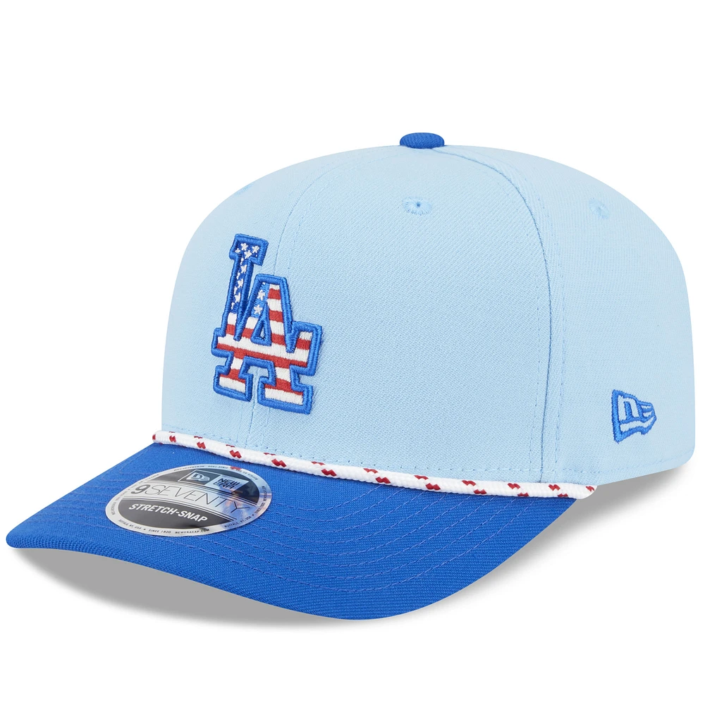 Men's New Era Light Blue/Royal Los Angeles Dodgers 2025 Fourth of July 9SEVENTY Adjustable Hat