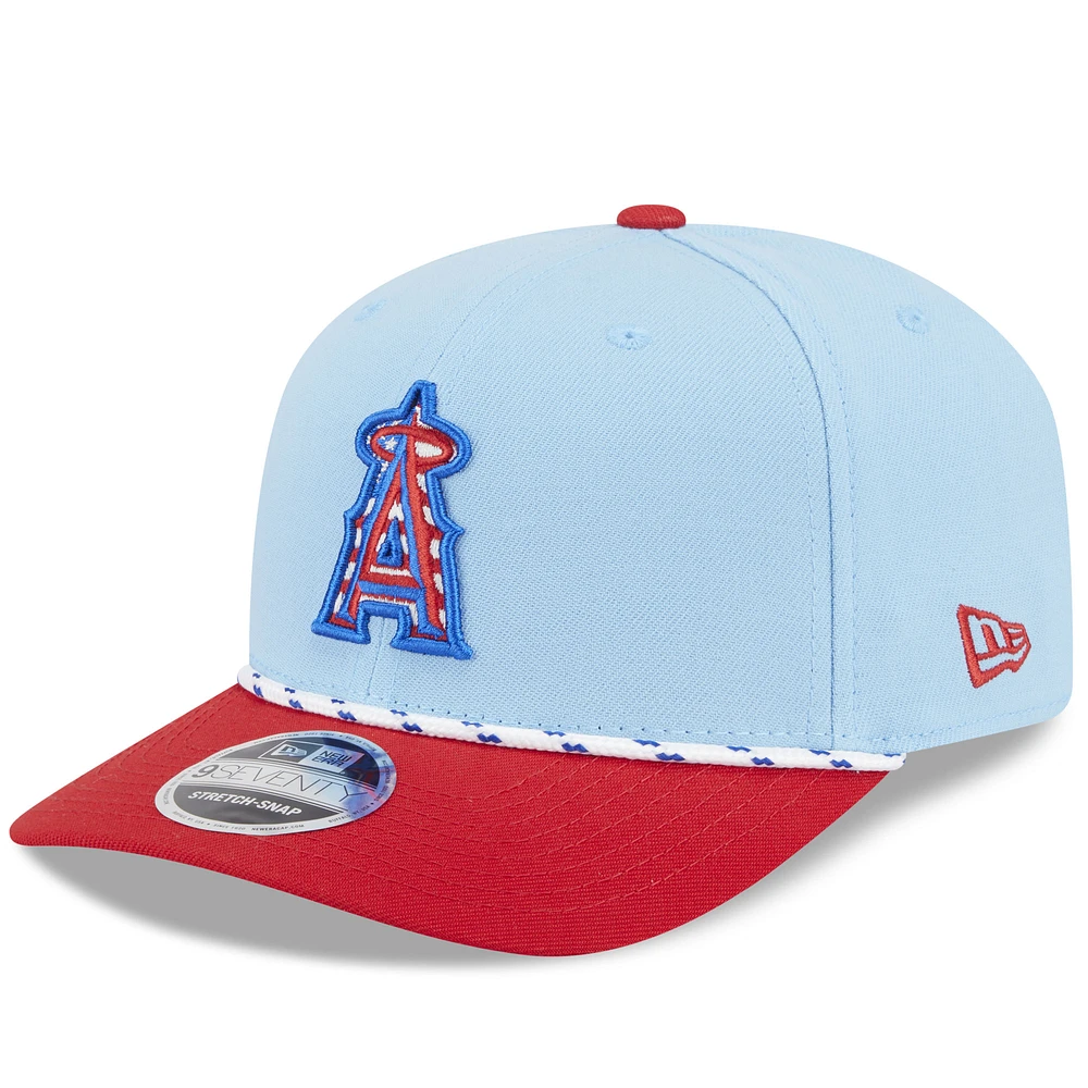 Men's New Era Light Blue/Red Los Angeles Angels 2025 Fourth of July 9SEVENTY Adjustable Hat