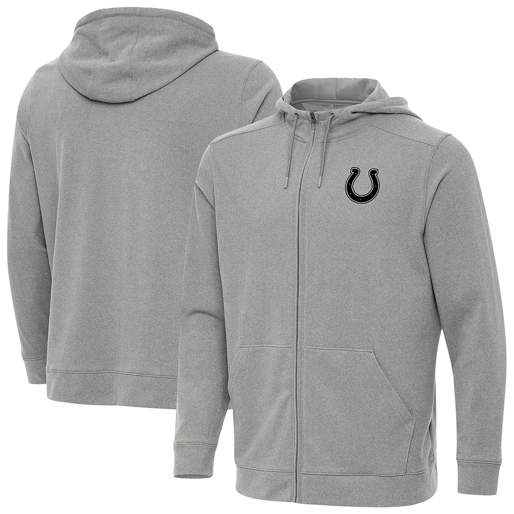 Men's Antigua Heather Indianapolis Colts Effortless Full-Zip Hoodie Jacket