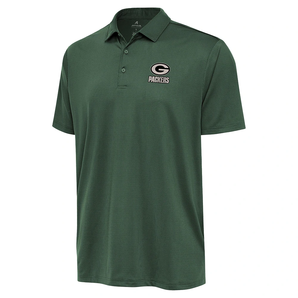 Men's Antigua Hunter Green Bay Packers Ellipse Performance Polo