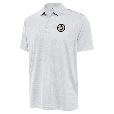 Men's Antigua  White Pittsburgh Steelers Ellipse Performance Polo