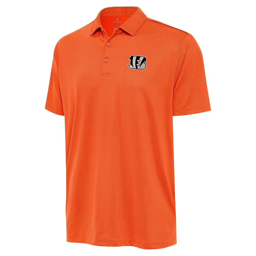 Men's Antigua Orange Cincinnati Bengals Ellipse Performance Polo