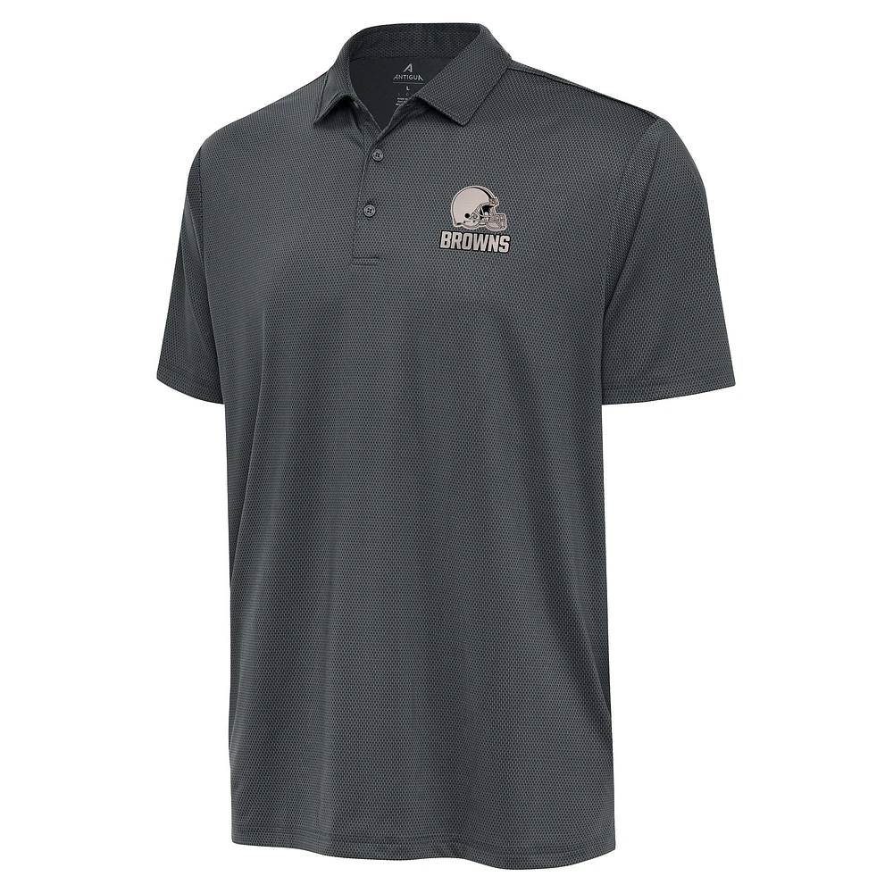 Men's Antigua Pewter Cleveland Browns Ellipse Performance Polo