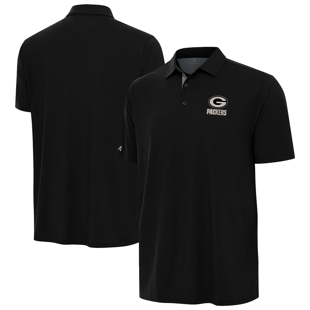 Men's Antigua Black Green Bay Packers Era Polo