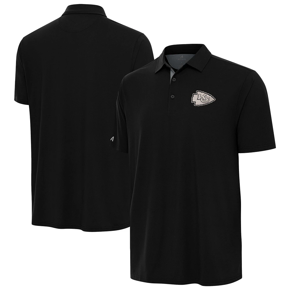 Men's Antigua Black Kansas City Chiefs Era Polo