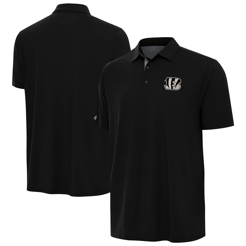 Men's Antigua Black Cincinnati Bengals Era Polo
