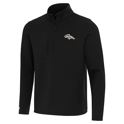 Men's Antigua Black Denver Broncos Insider Quarter-Zip Jacket