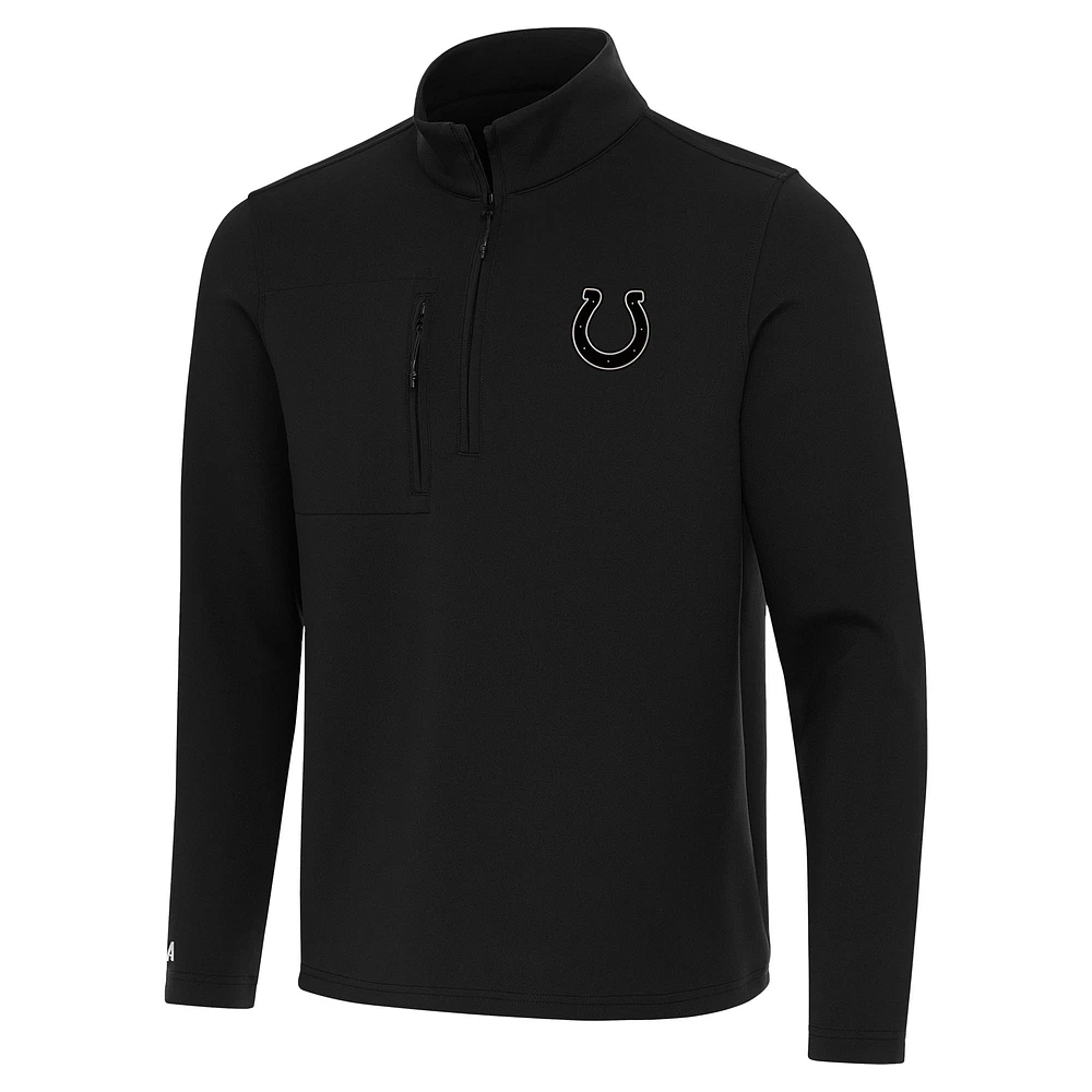 Men's Antigua Black Indianapolis Colts Insider Quarter-Zip Jacket