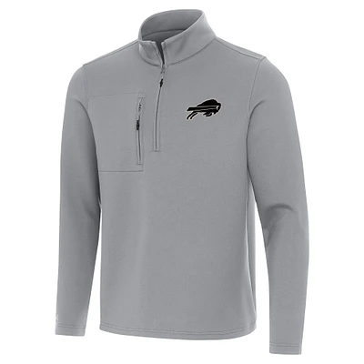 Men's Antigua Gray Buffalo Bills Insider Quarter-Zip Jacket