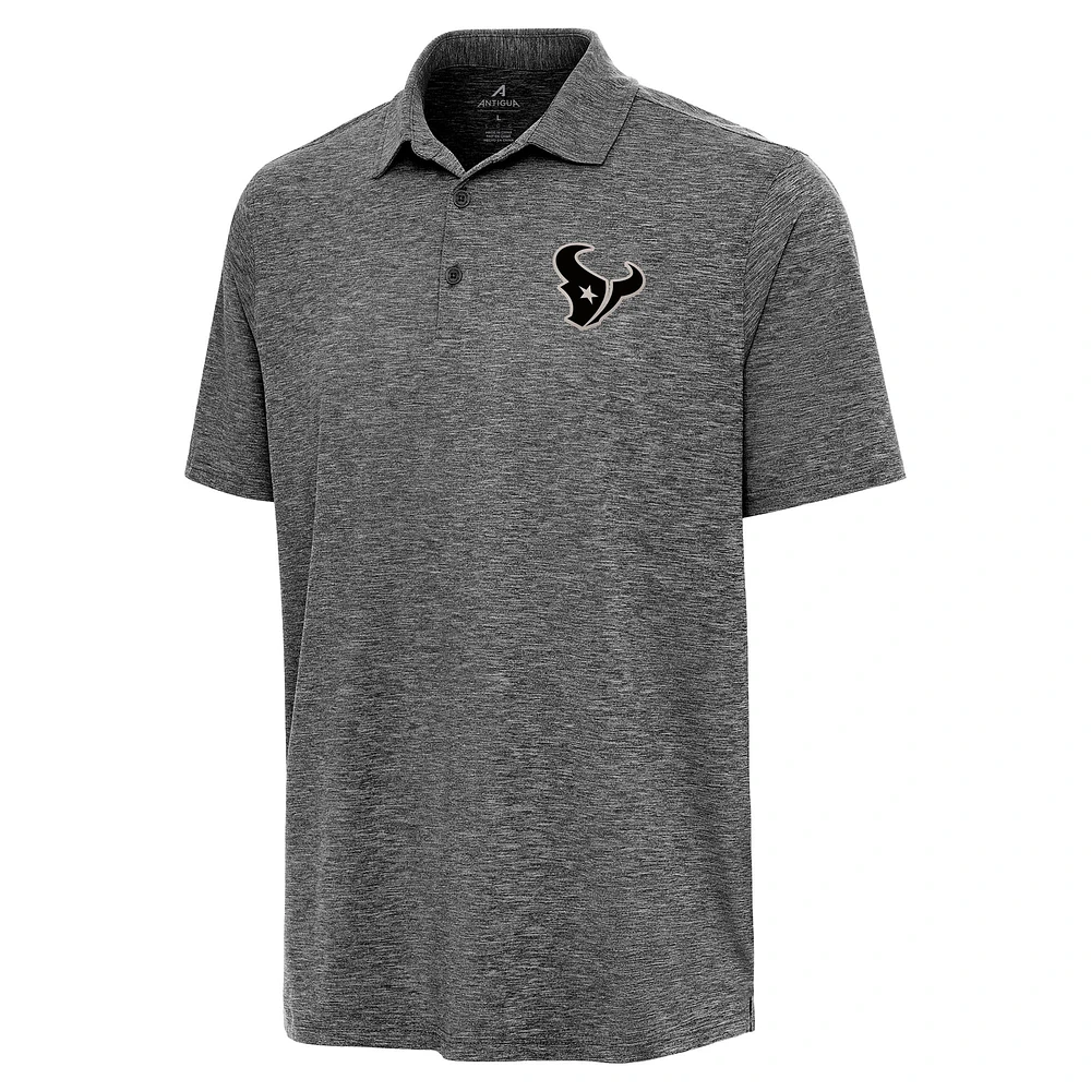 Men's Antigua Heather Black Houston Texans Par 3 Polo