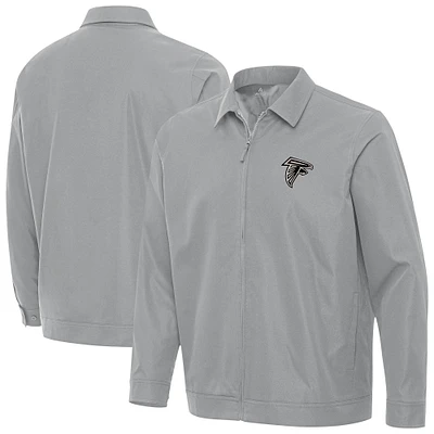 Men's Antigua Gray Atlanta Falcons Pivot Full-Zip Jacket