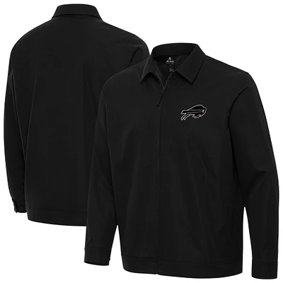 Men's Antigua Black Buffalo Bills Pivot Full-Zip Jacket