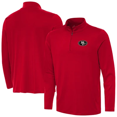 Men's Antigua Scarlet San Francisco 49ers Reprocess Quarter-Zip Top