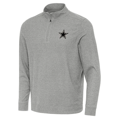 Men's Antigua Heather Dallas Cowboys Subtle Quarter-Zip Top