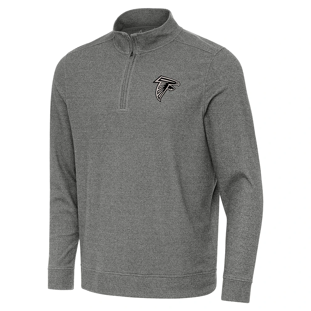 Men's Antigua Charcoal Atlanta Falcons Subtle Quarter-Zip Top