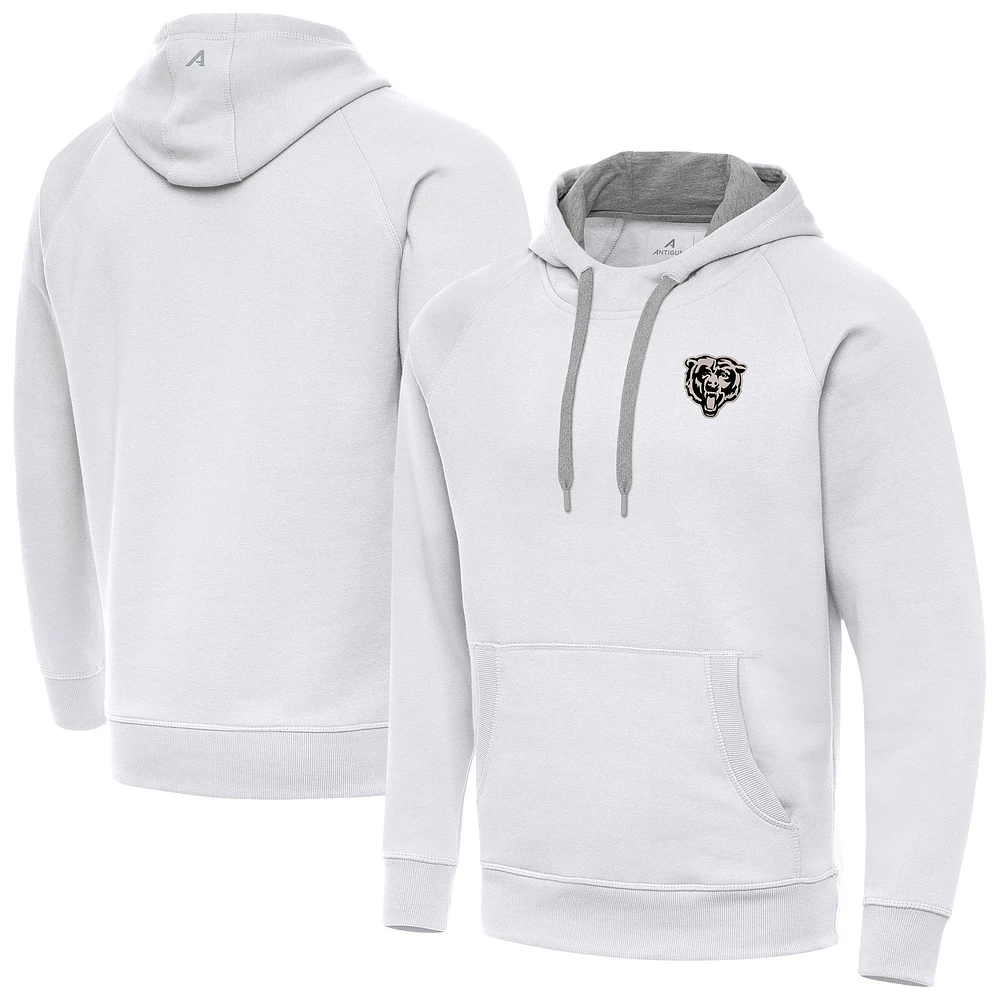 Men's Antigua Chicago Bears Brushed Carbon Victory Pullover Hoodie