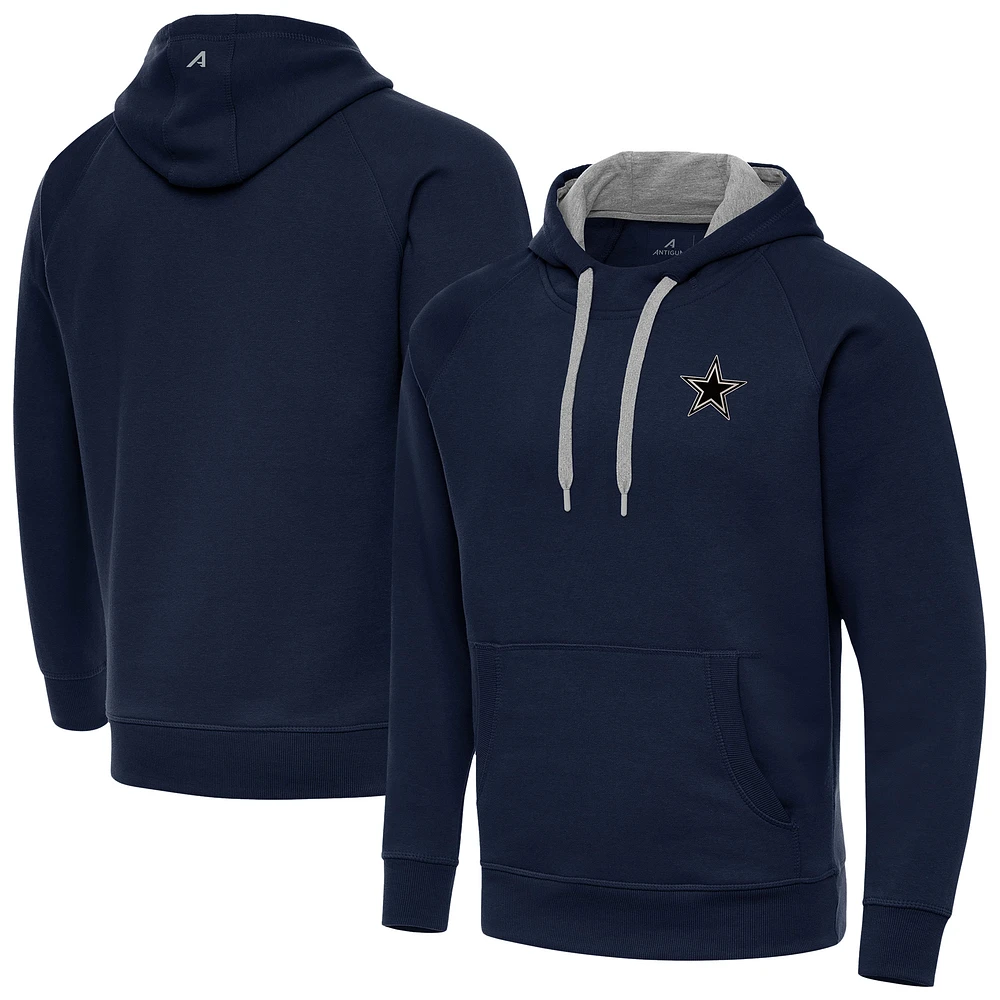 Men's Antigua Navy Dallas Cowboys Brushed Carbon Victory Pullover Hoodie