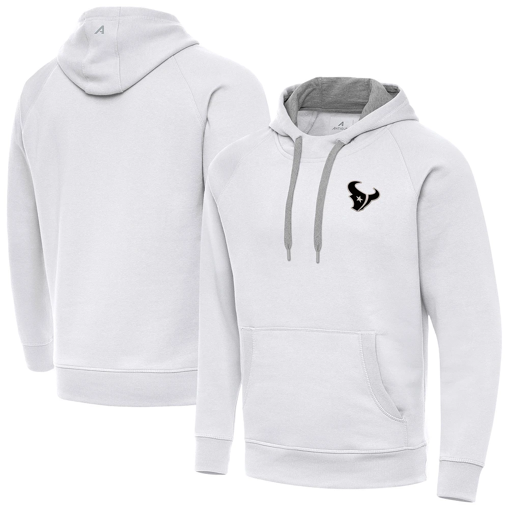 Men's Antigua Houston Texans Brushed Carbon Victory Pullover Hoodie