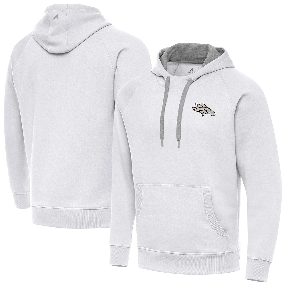 Men's Antigua Denver Broncos Brushed Carbon Victory Pullover Hoodie