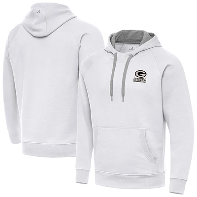 Men's Antigua Green Bay Packers Brushed Carbon Victory Pullover Hoodie
