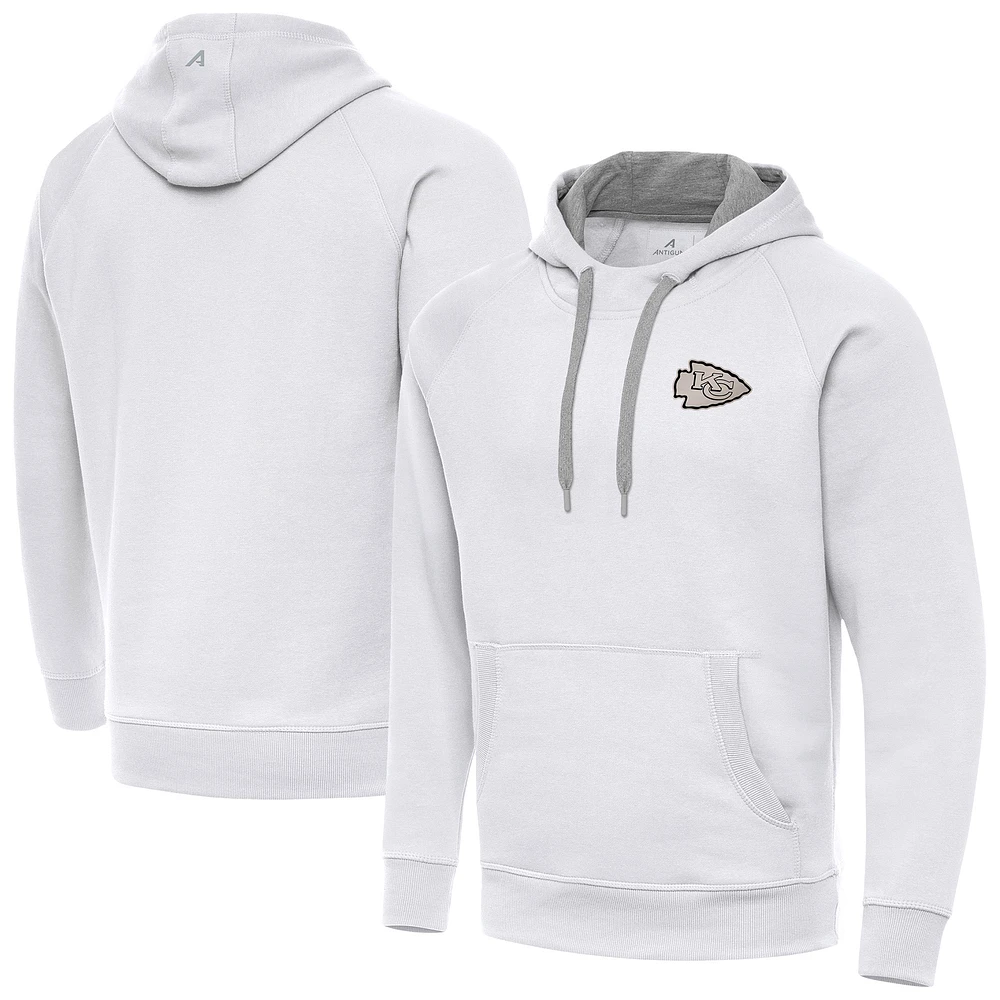 Men's Antigua Kansas City Chiefs Brushed Carbon Victory Pullover Hoodie