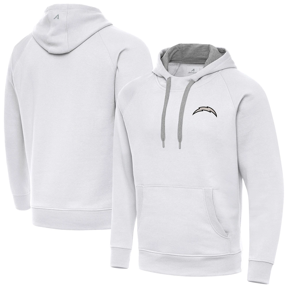 Men's Antigua Los Angeles Chargers Brushed Carbon Victory Pullover Hoodie