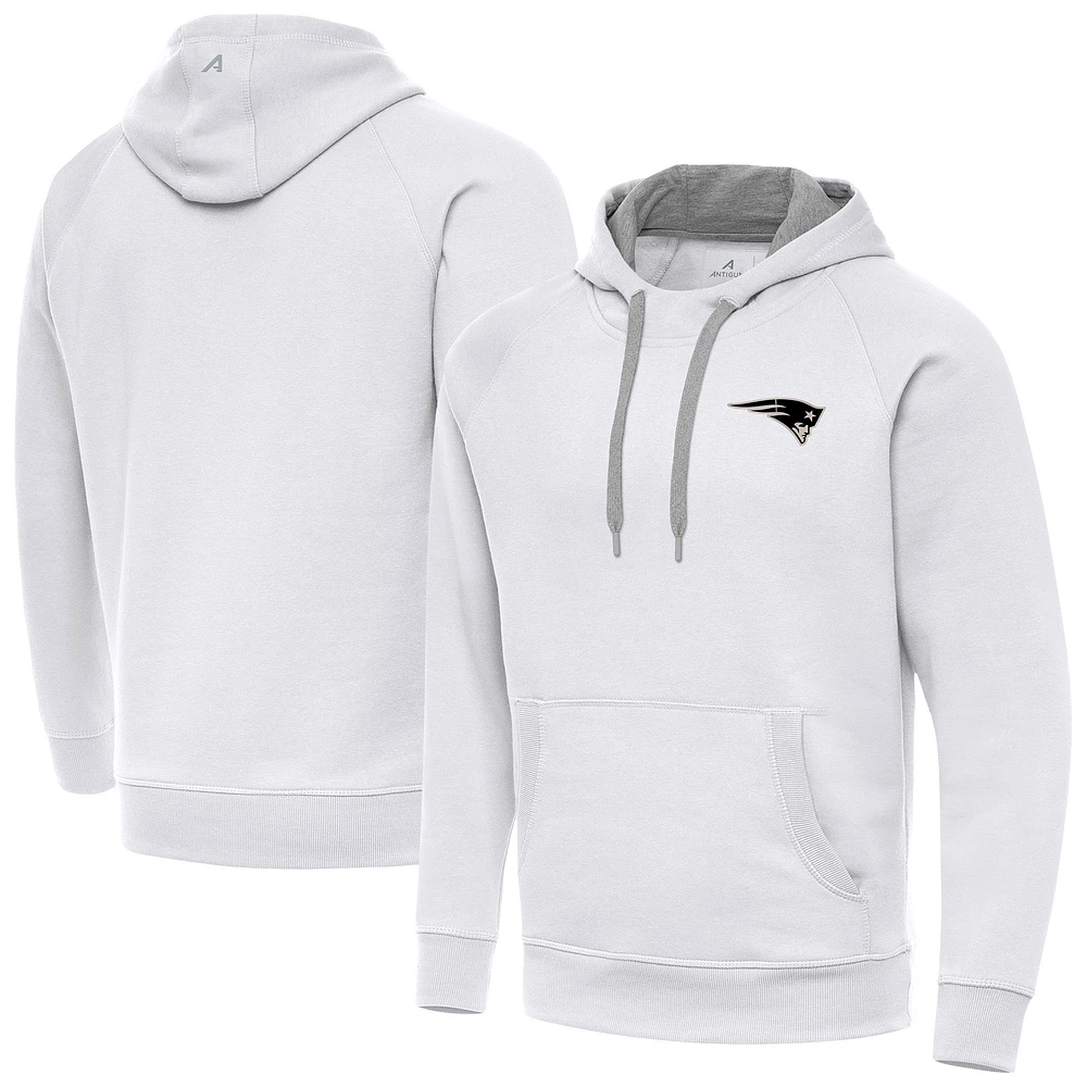 Men's Antigua New England Patriots Brushed Carbon Victory Pullover Hoodie