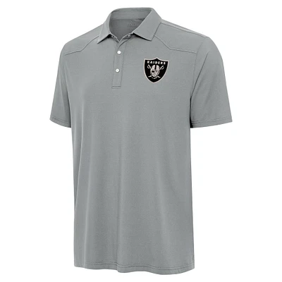 Men's Antigua  Gray Las Vegas Raiders Western Polo