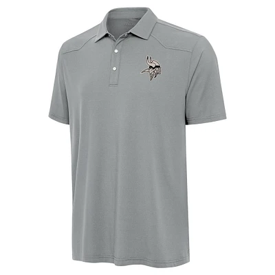 Men's Antigua Gray Minnesota Vikings Western Polo
