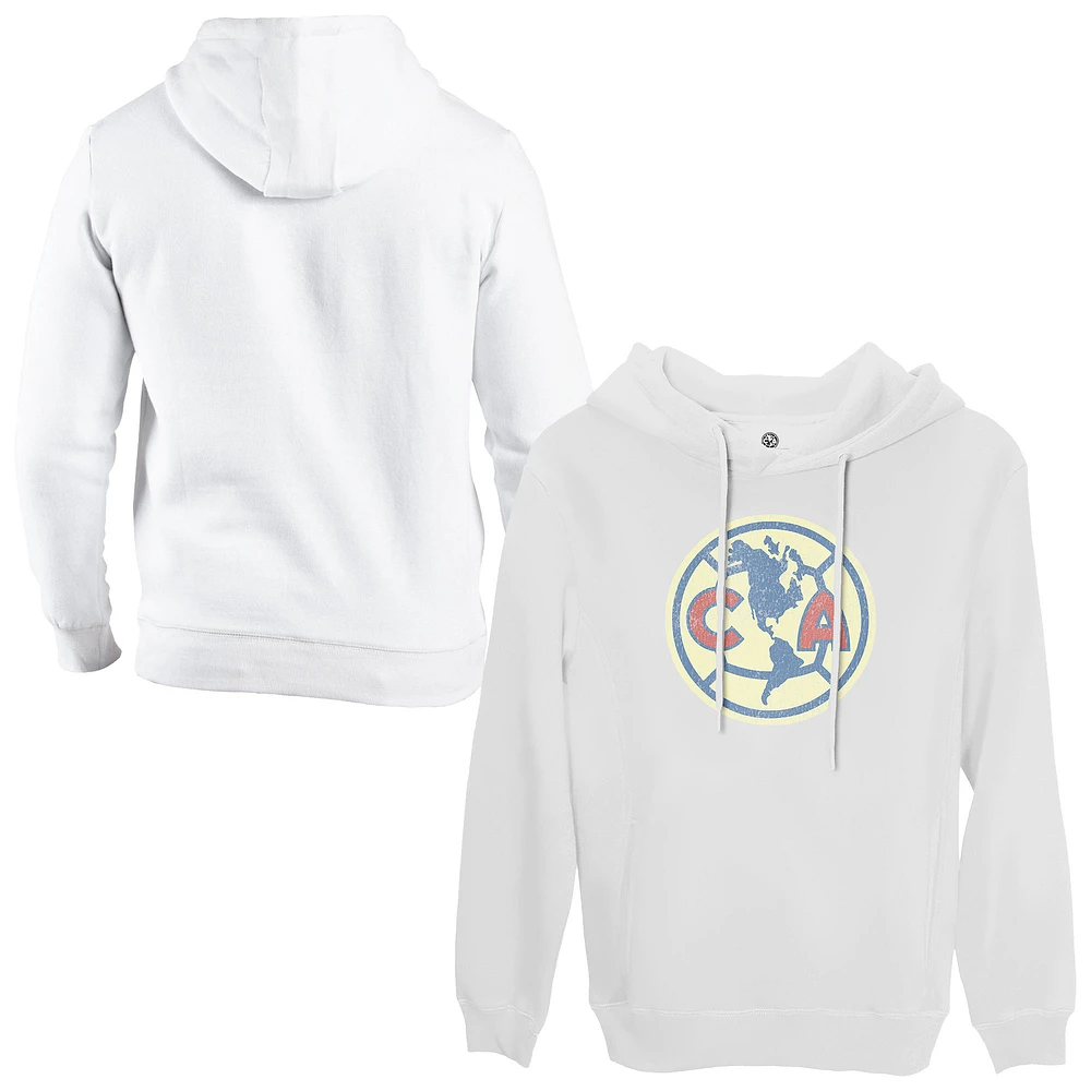 Men's 1863FC White Club America Team Badge Fleece Pullover Hoodie
