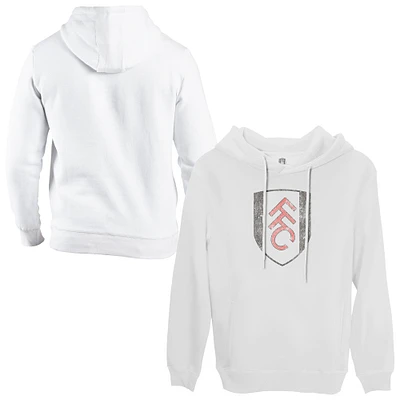 Men's 1863FC White Fulham Team Badge Fleece Pullover Hoodie