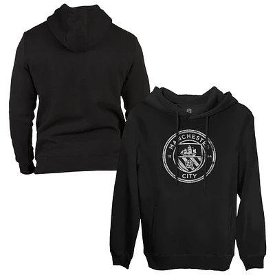 Men's 1863FC Black Manchester City Monochrome Badge Fleece Pullover Hoodie
