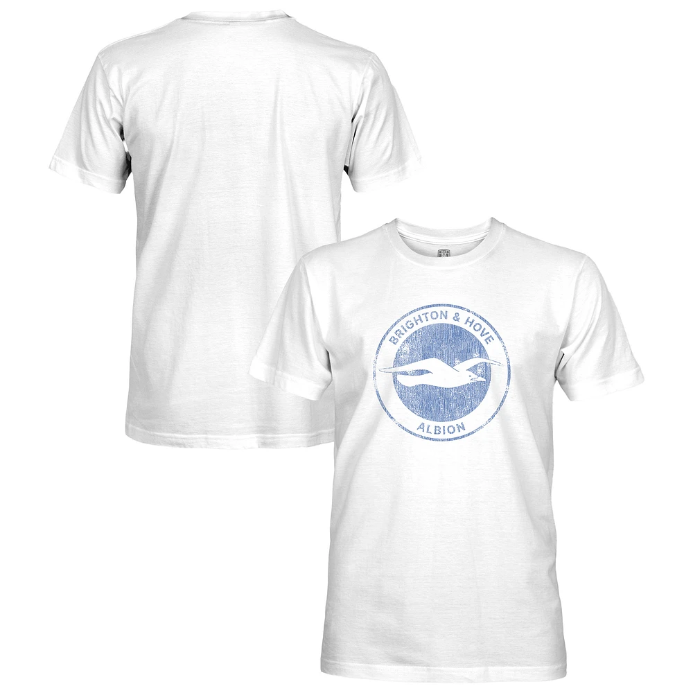Men's 1863FC White Brighton and Hove Albion Team Badge T-Shirt