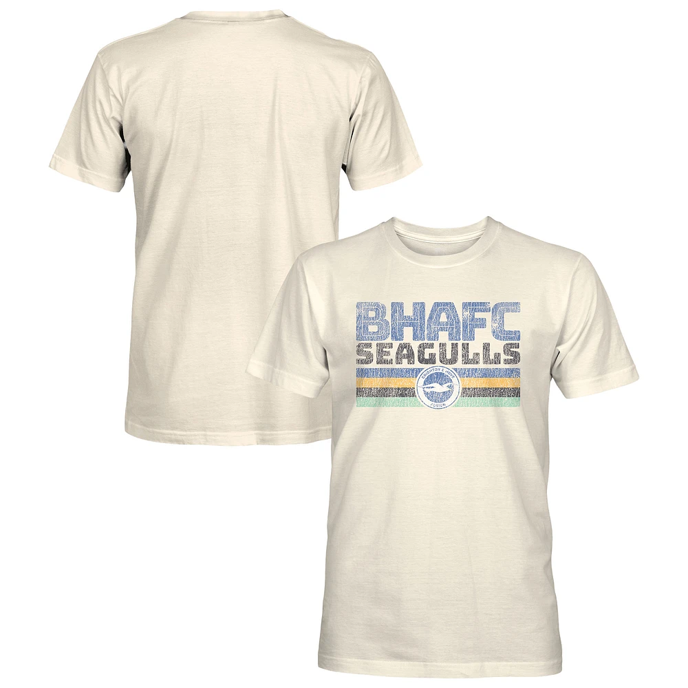 Men's 1863FC Tan Brighton and Hove Albion Retro Stripes T-Shirt