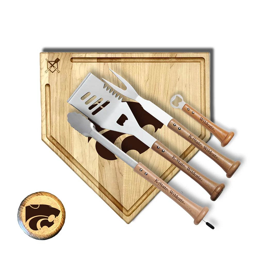 Baseball BBQ Kansas State Wildcats 17" Trough Grand Slam Combo Set