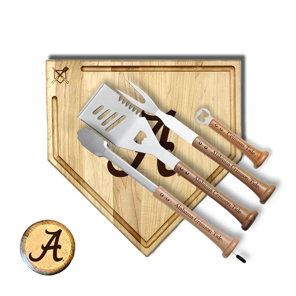 Baseball BBQ Alabama Crimson Tide 17" Trough Grand Slam Combo Set