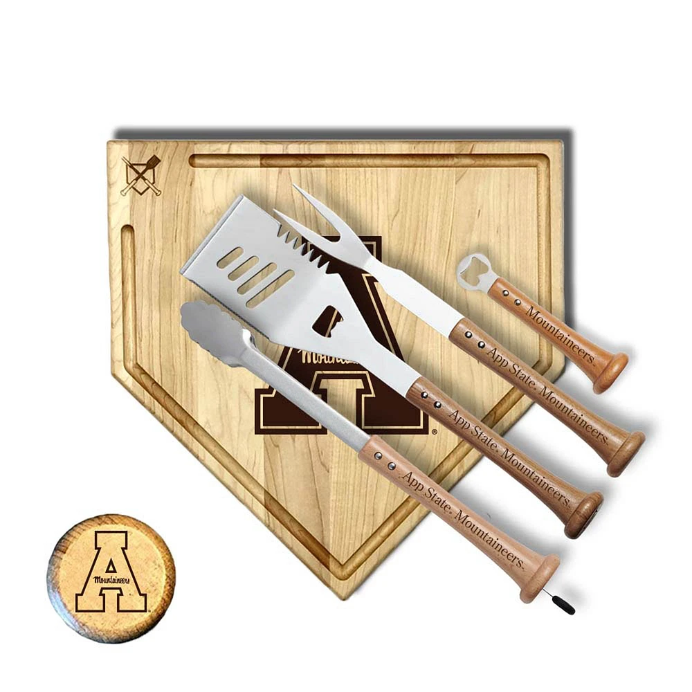 Baseball BBQ Appalachian State Mountaineers 17" Trough Grand Slam Combo Set