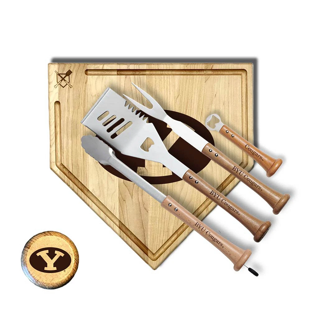 Baseball BBQ BYU Cougars 17" Trough Grand Slam Combo Set