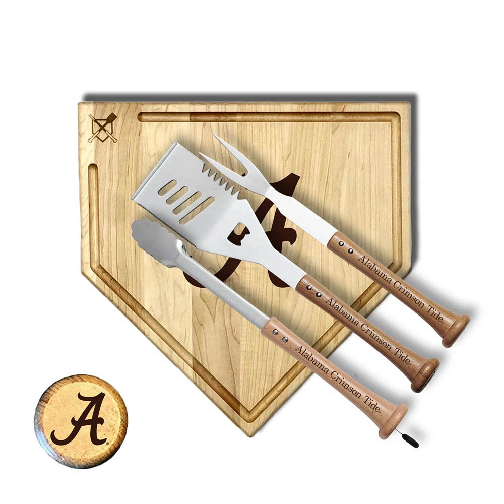 Baseball BBQ Alabama Crimson Tide 17" Trough Silver Slugger Combo Set