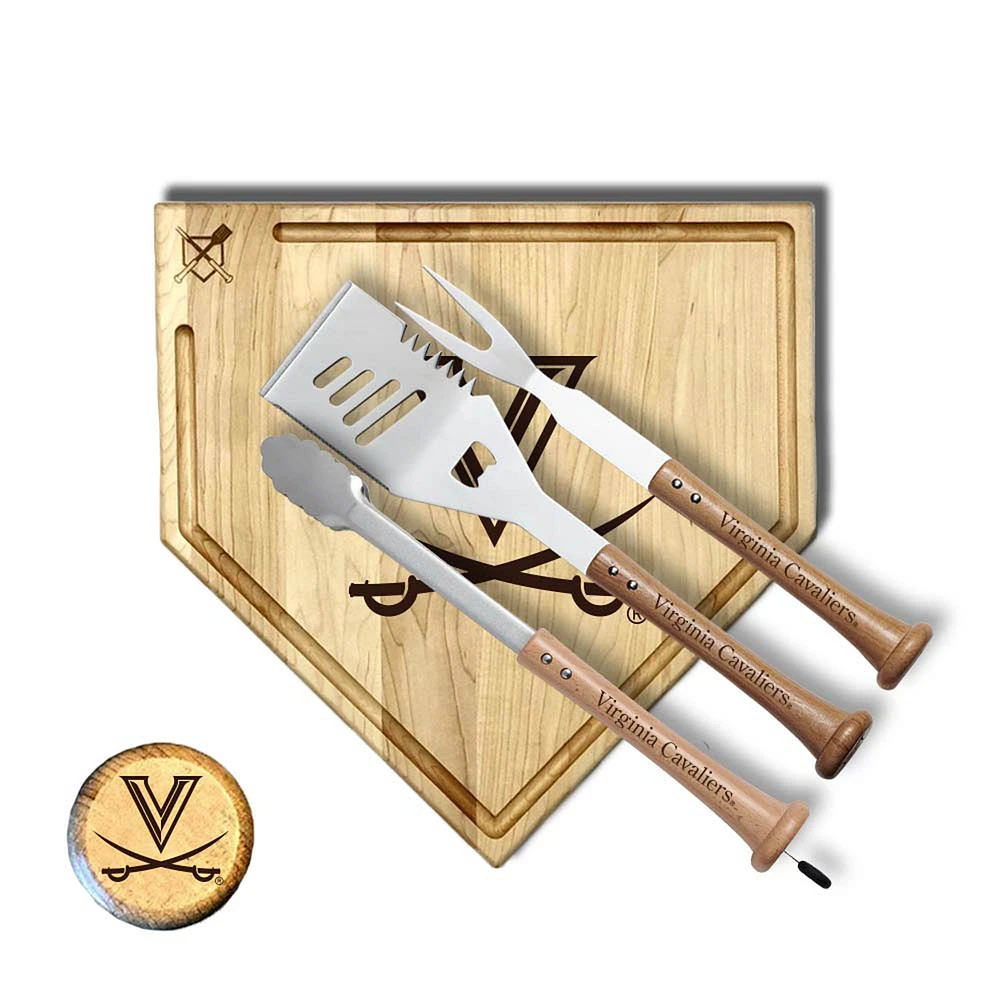 Baseball BBQ Virginia Cavaliers 17" Trough Silver Slugger Combo Set